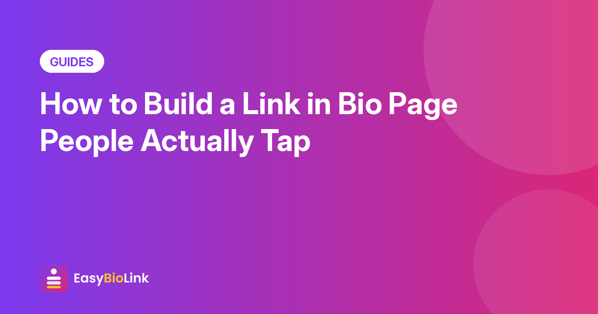 Link in bio page layout with a profile photo and stacked link buttons on a phone screen