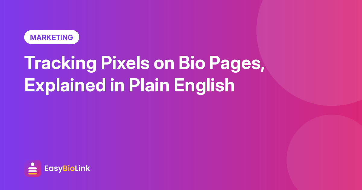 Diagram of tracking pixels on a bio page sending a visit signal to an ad platform
